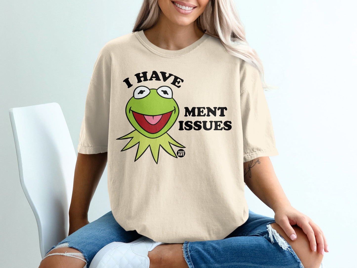 Kermit the Frog t-shirt with text "I HAVE MENT ISSUES".