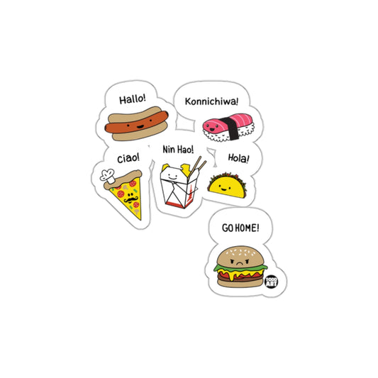 Cute Multilingual Food Stickers for Decorating Fun
