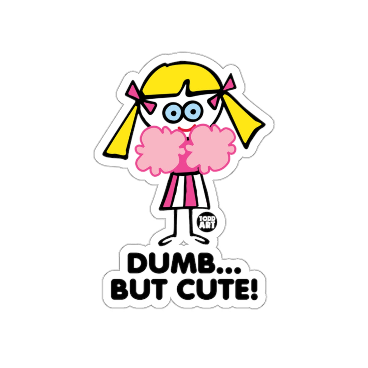 Dumb But Cute Cheerleader Character Art Sticker