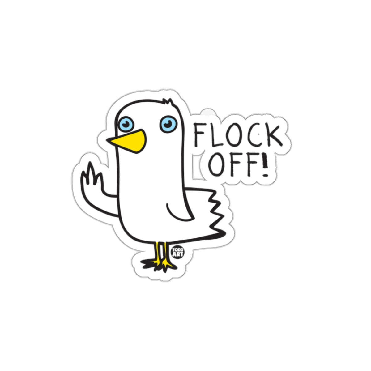 Flock Off Seagull Humorous Sticker Design