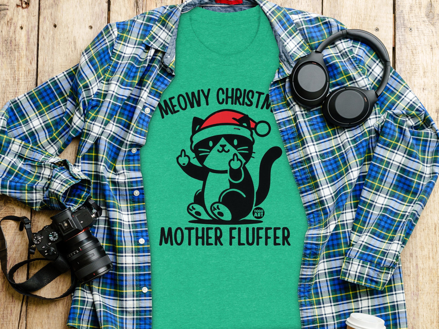 Meowy Christmas Mother Fluffer Funny Cat Graphic Shirt