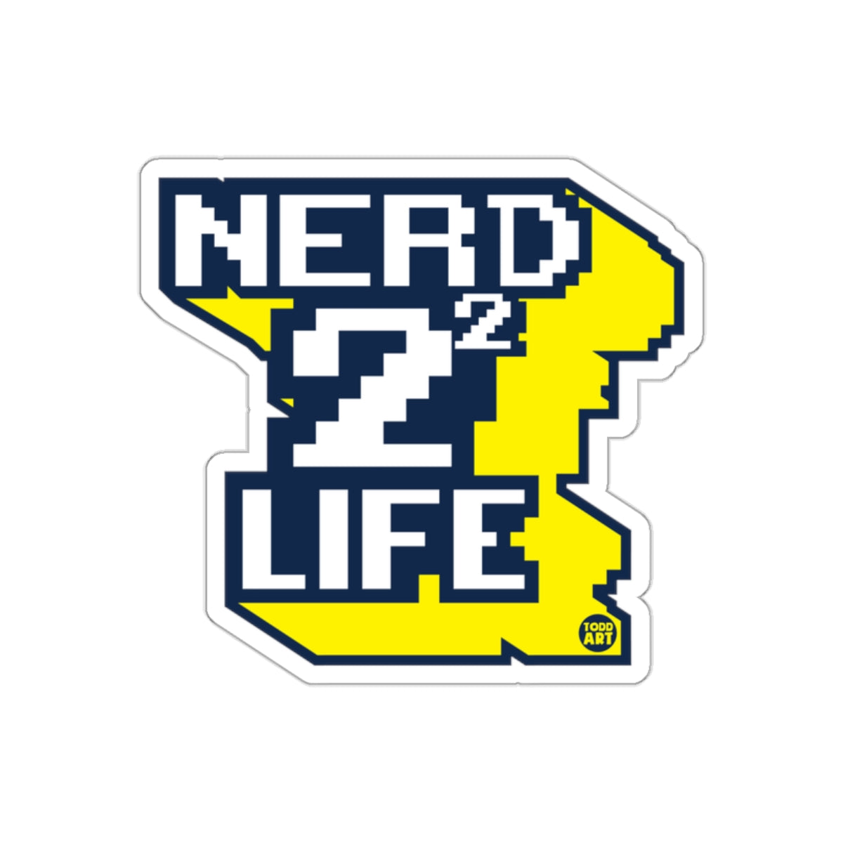 Nerd Squared Life Blue White and Yellow Graphic Stickers