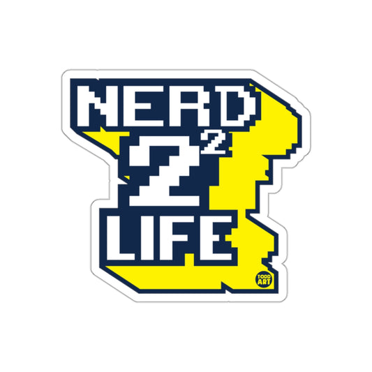 Nerd Squared Life Blue White and Yellow Graphic Stickers