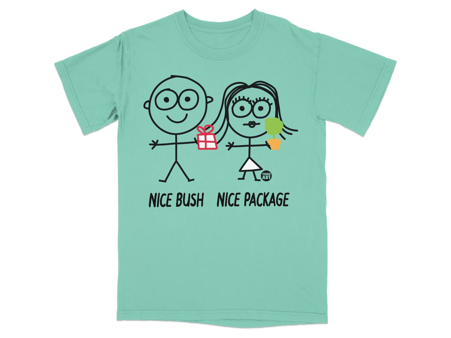 Stick Figures with Nice Bush Nice Package Tee Shirt