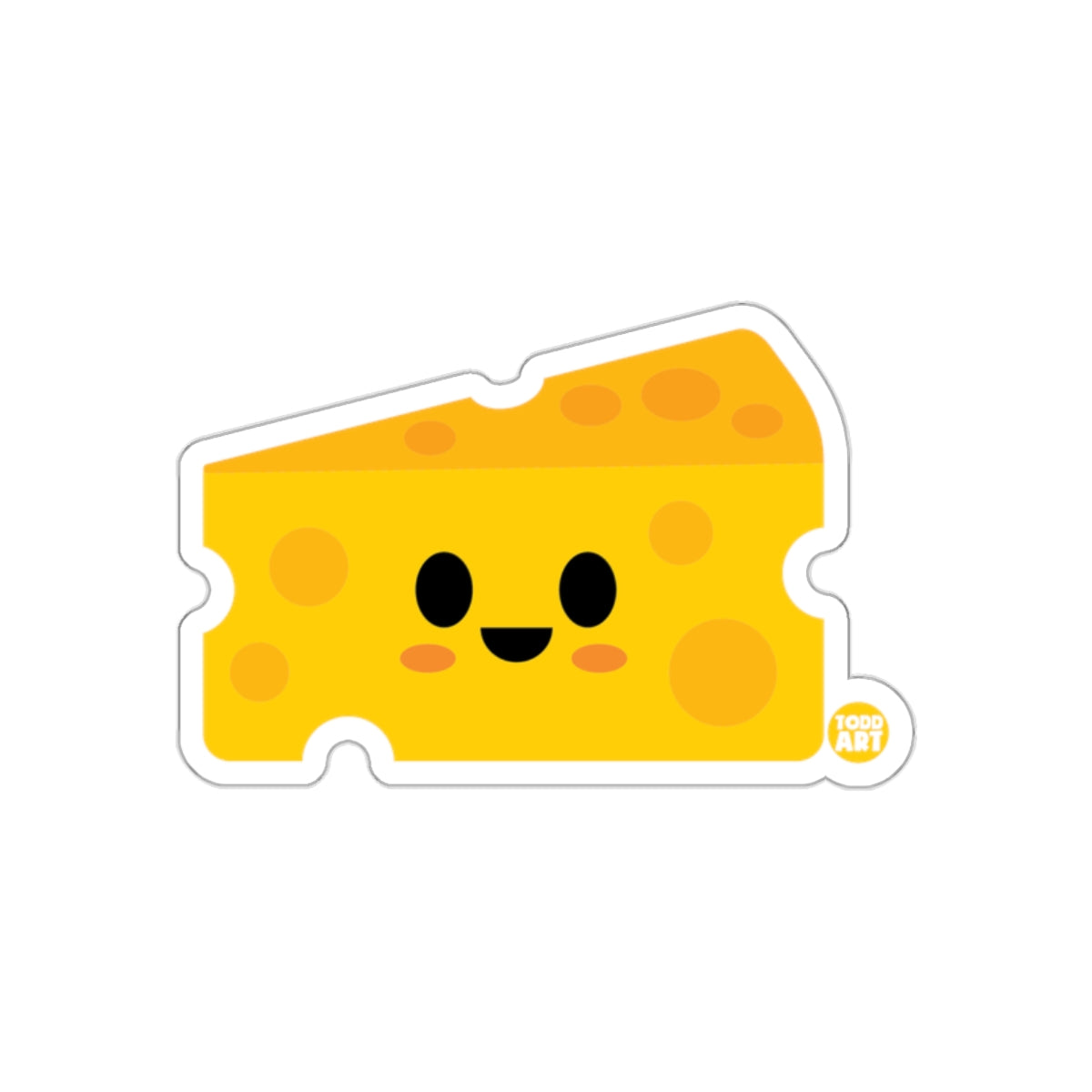 Smiling Cheese Slice Cute Kawaii Sticker Decal