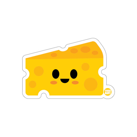 Smiling Cheese Slice Cute Kawaii Sticker Decal