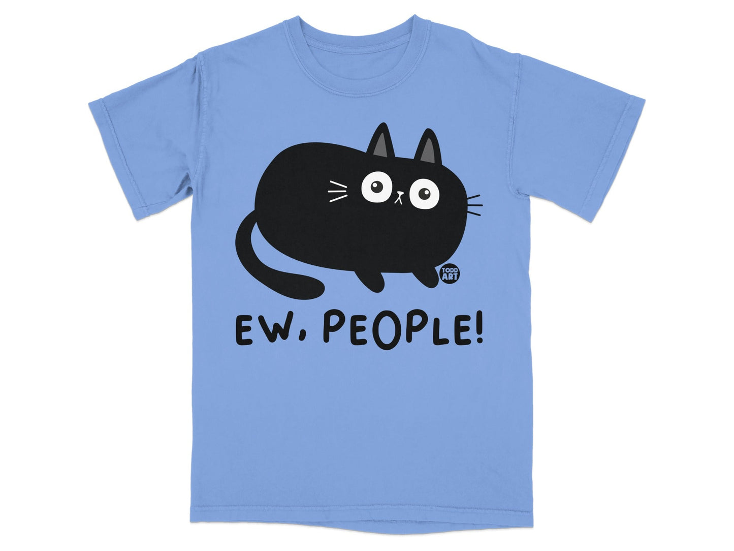 Ew People Funny Black Cat Graphic Design Shirt