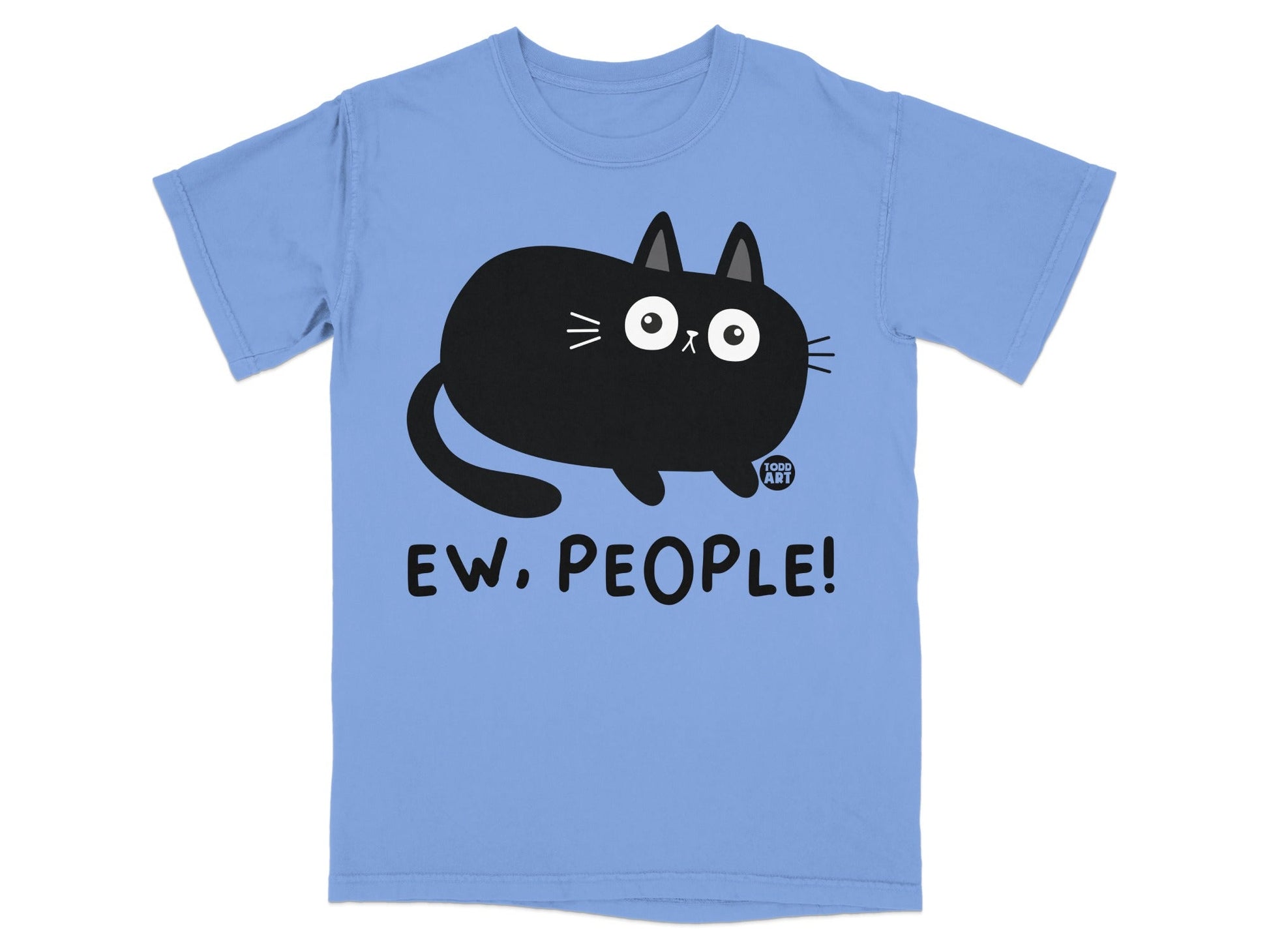 Ew People Funny Black Cat Graphic Design Shirt