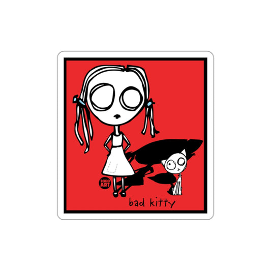 Cartoon Character and Bad Kitty Sticker