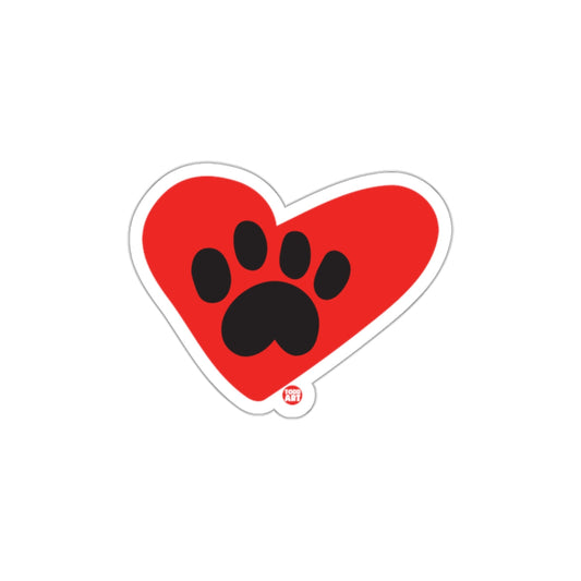 Heart Shape With Paw Print Design Sticker