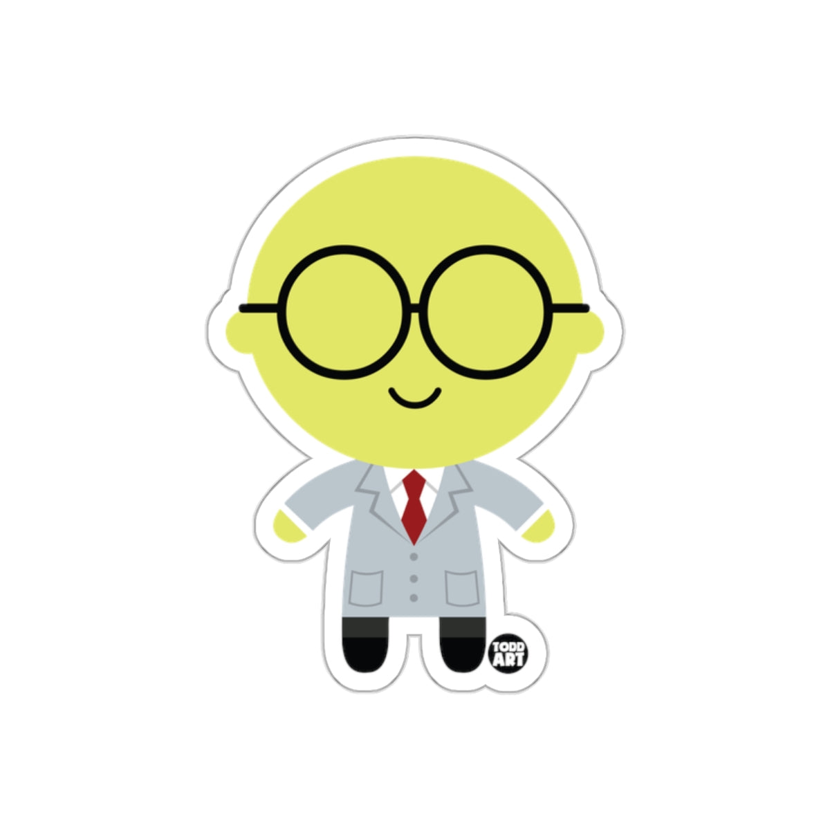 Cute Scientist Cartoon Character Sticker for Fun Decor