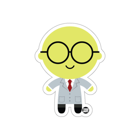 Cute Scientist Cartoon Character Sticker for Fun Decor