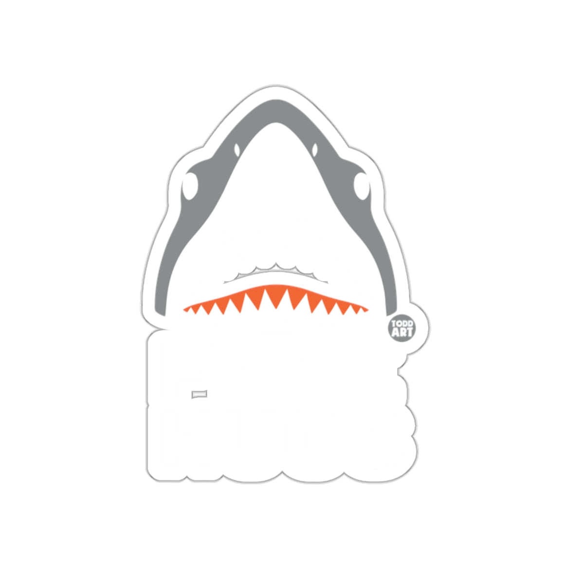 Free Hugs Shark Design with Teeth Funny Animal Stickers