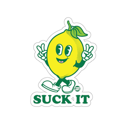 Suck It Lemon Cartoon Sticker Retro Fun Design Sticker