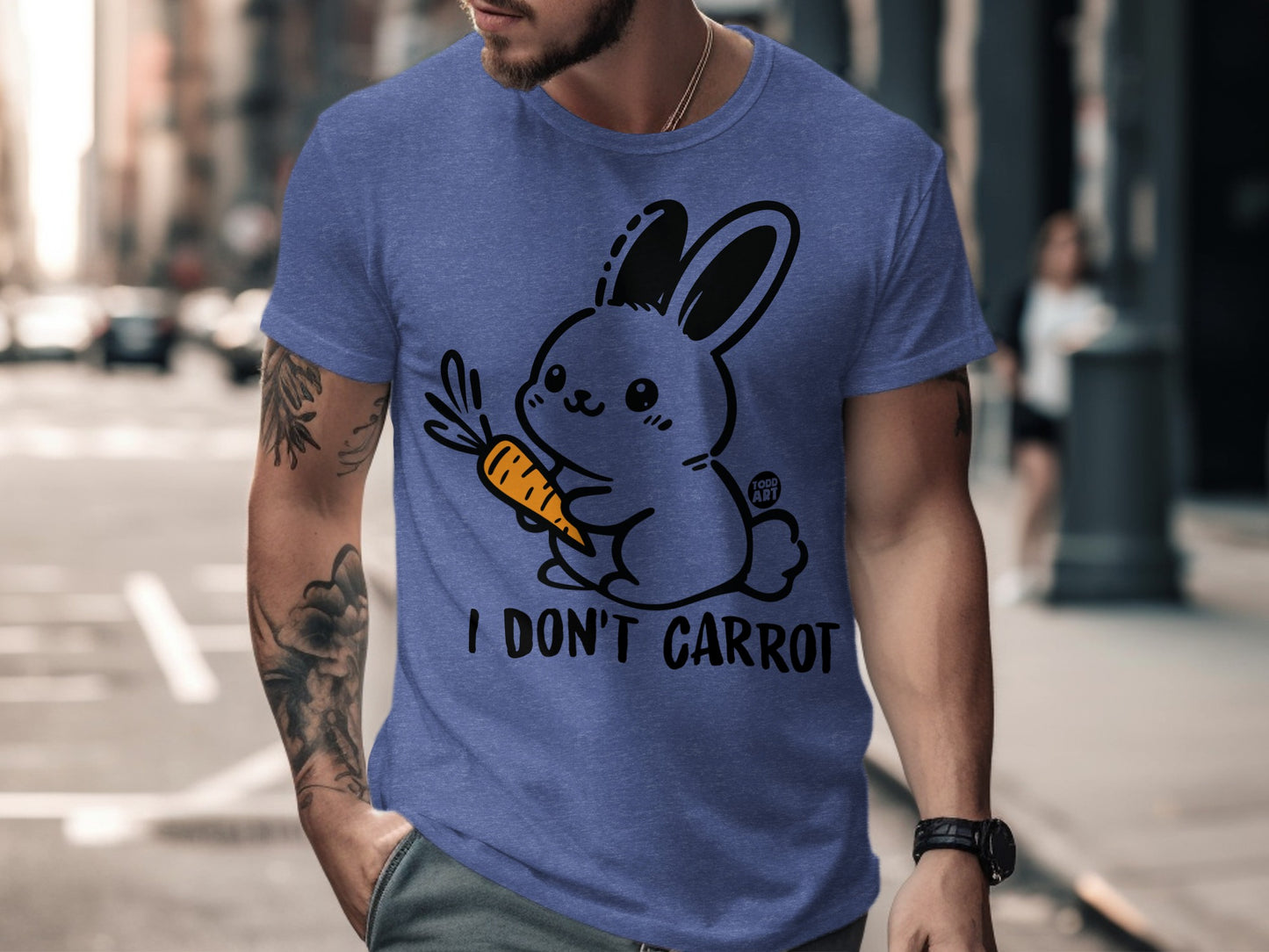 I Don't Carrot Cute Bunny Graphic Short Sleeve product