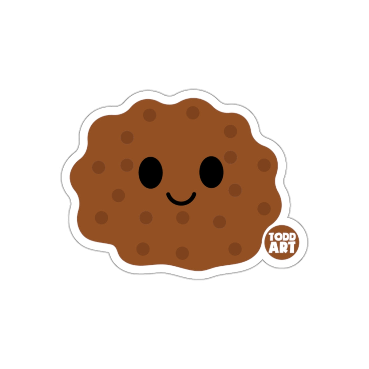 Cute Smiling Cookie with Face Todd Art Sticker