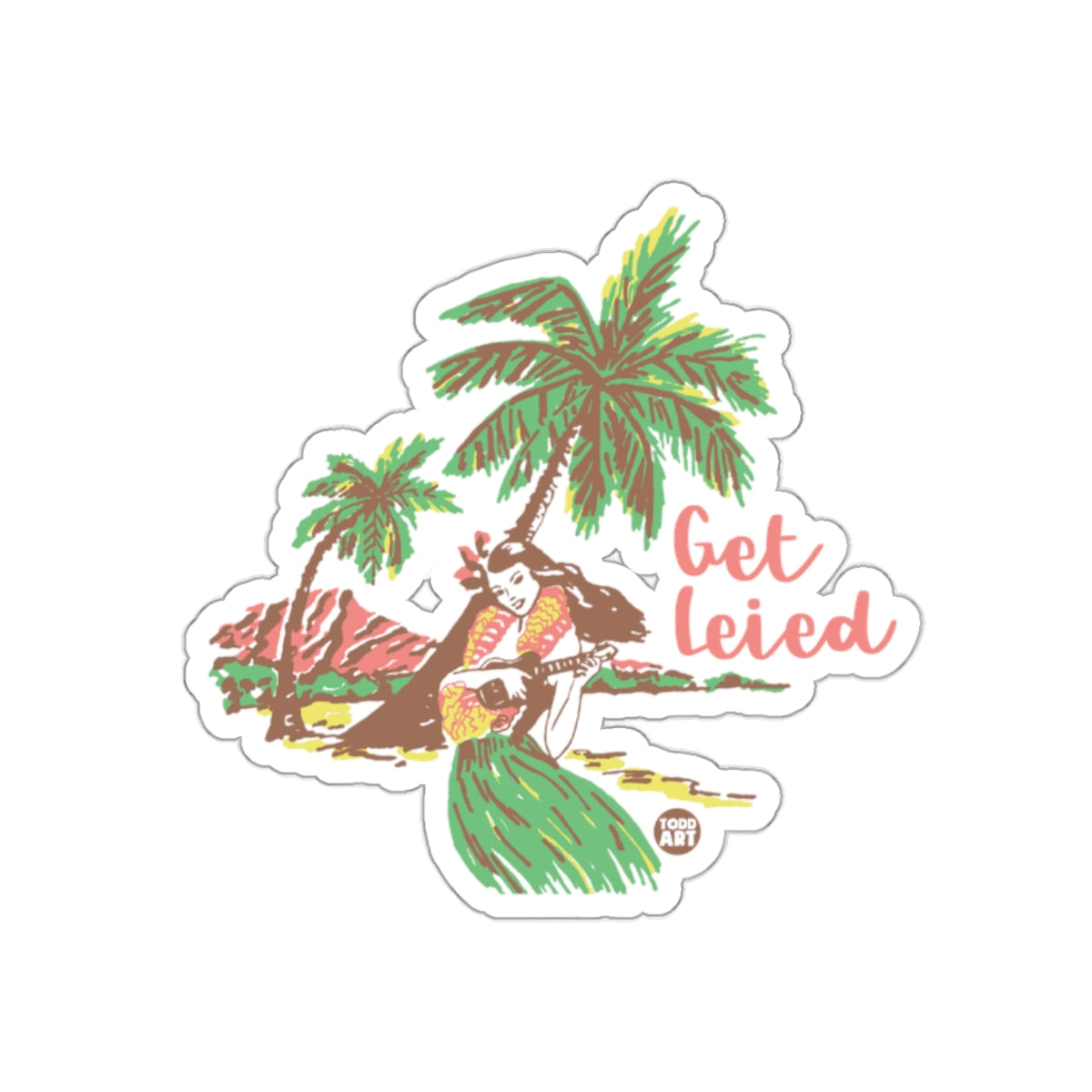 Get Leied Hawaiian Sticker for Travel Enthusiasts