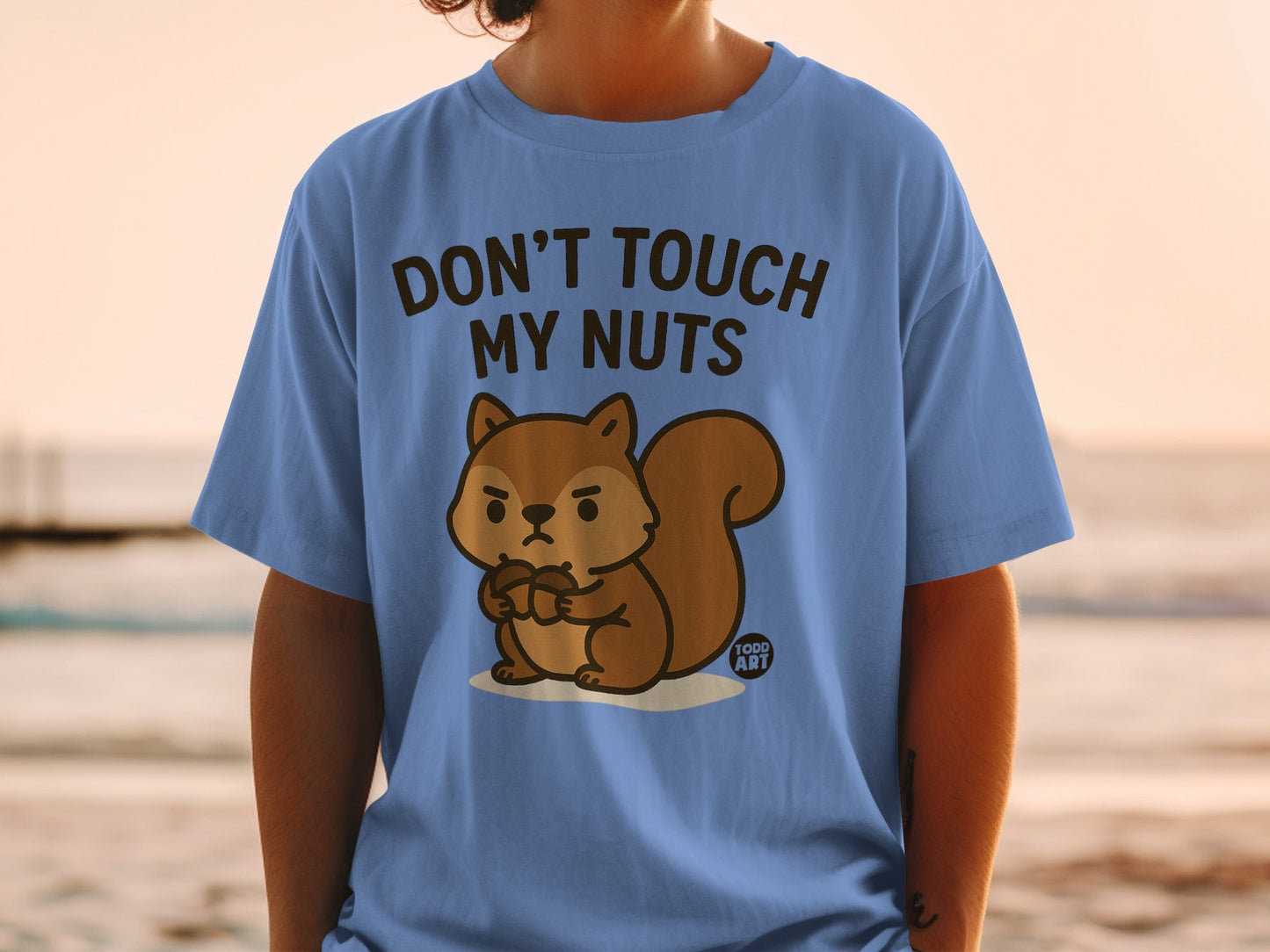 Funny Grumpy Squirrel T-Shirts, Don't Touch My Nuts Shirt, Cute Animal Pun Tee, Humorous Acorn Lover Gift T-Shirts, Sarcastic Forest