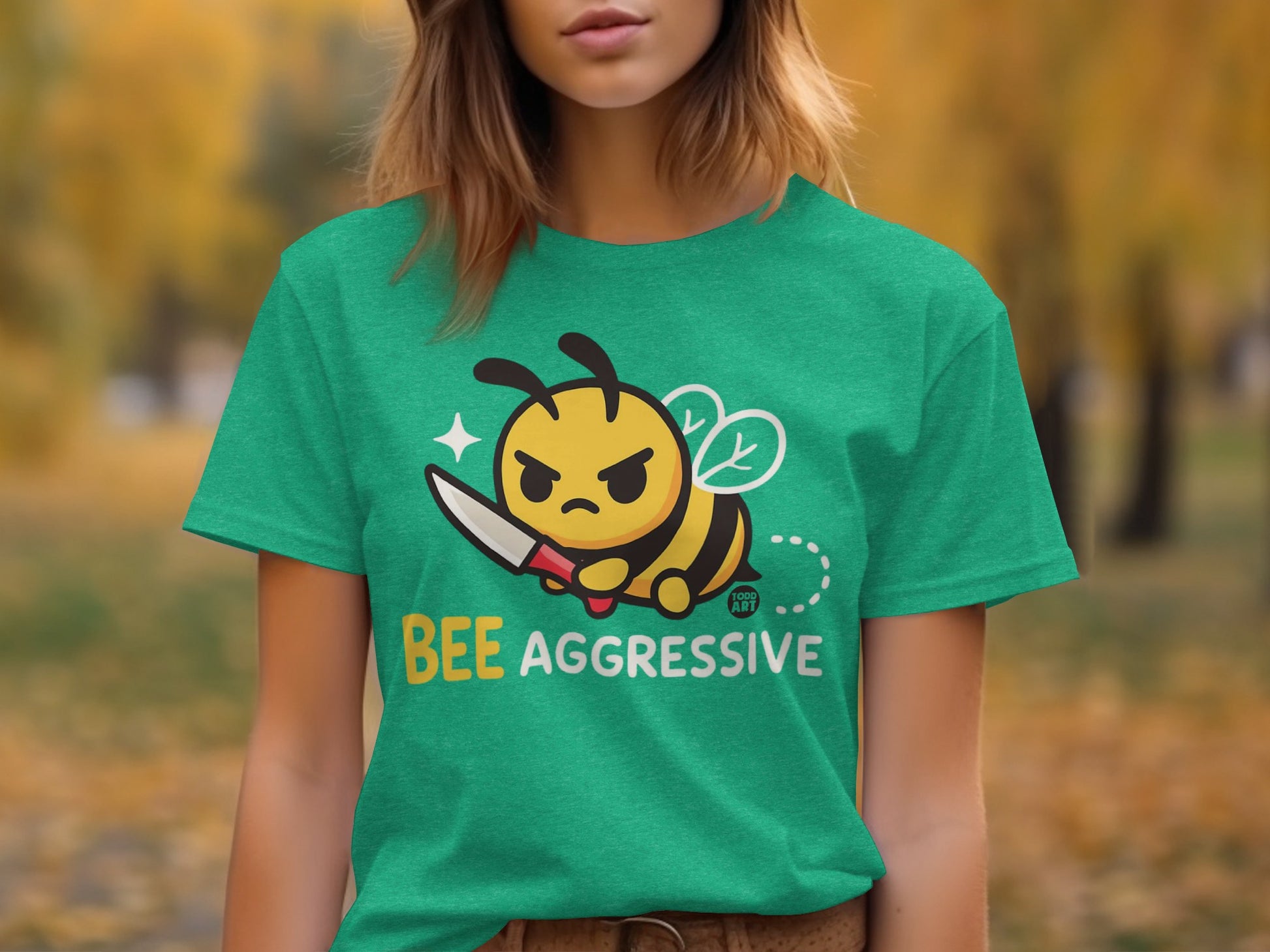 Bee Aggressive Cute Angry Bee Graphic T-shirt