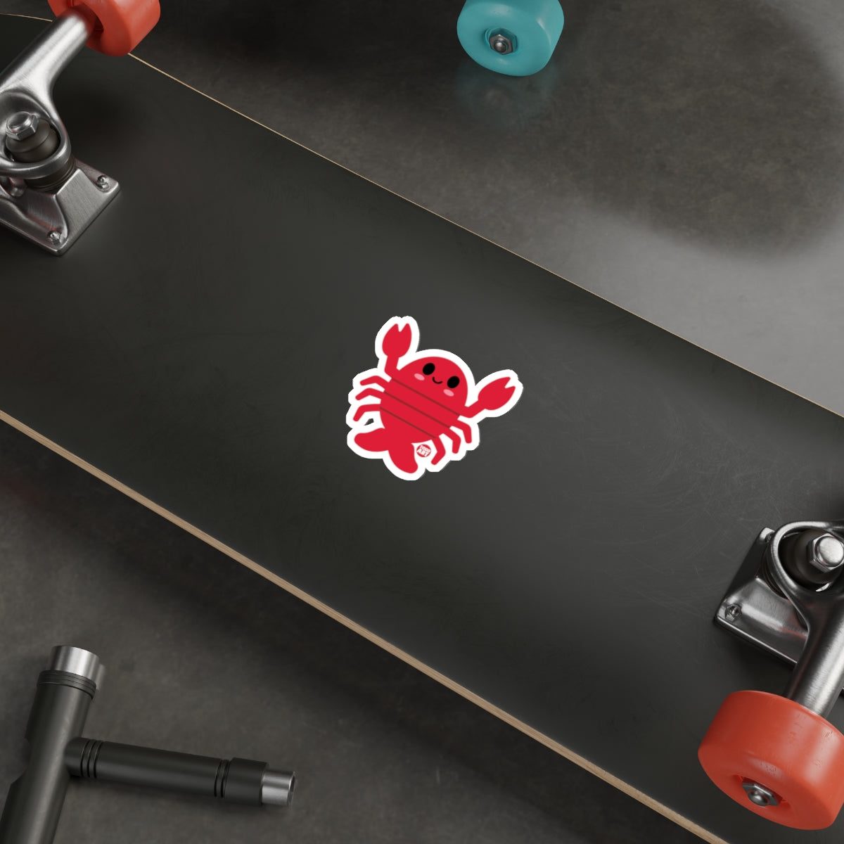 Red Cartoon Crab Sticker for Skateboard Decoration