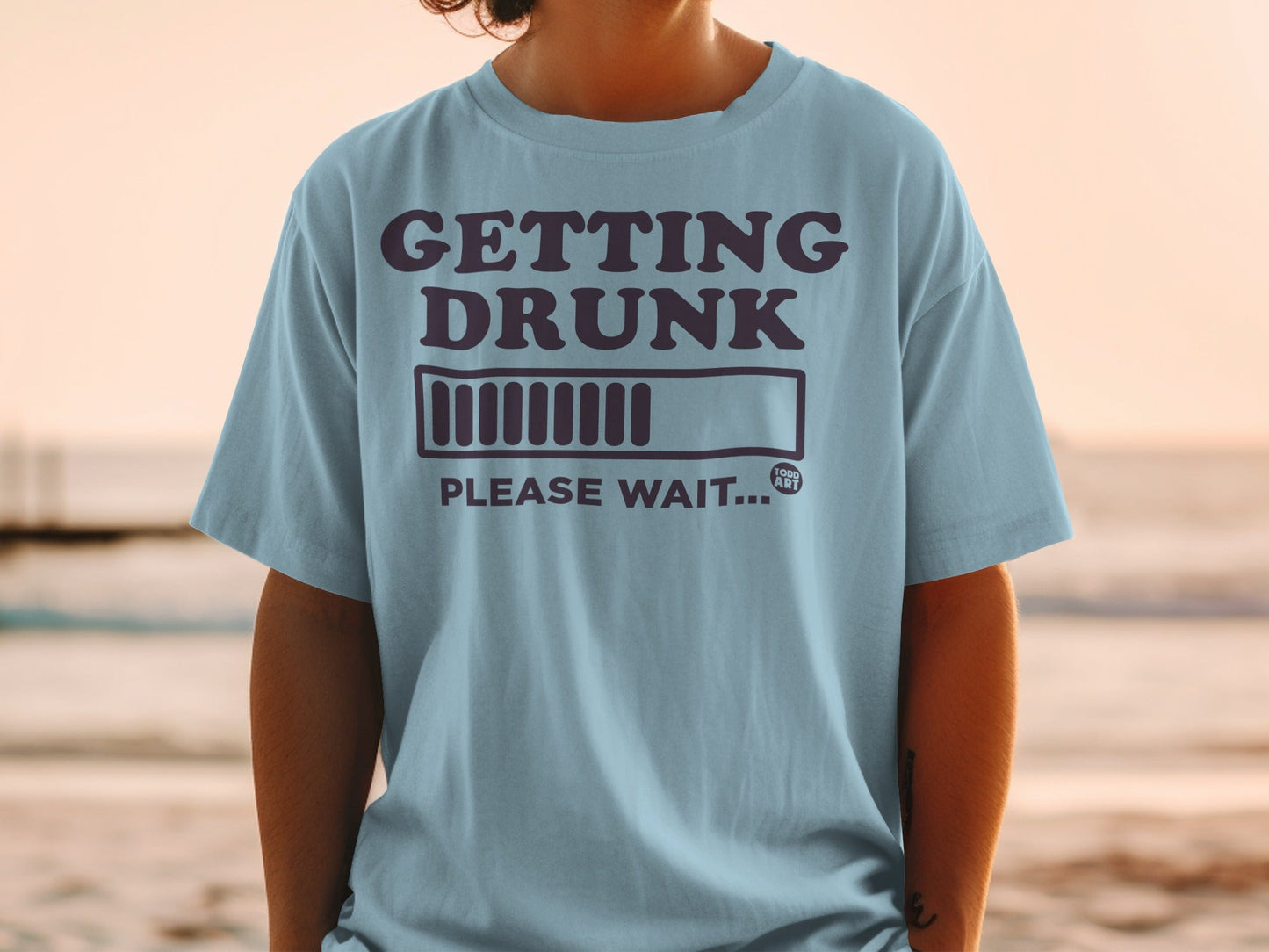 Getting Drunk Please Wait Graphic T-Shirt