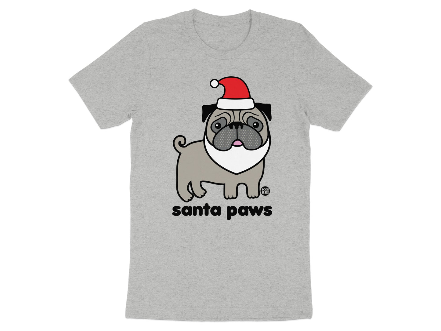 Santa Paws Cute Pug Christmas Themed Shirt