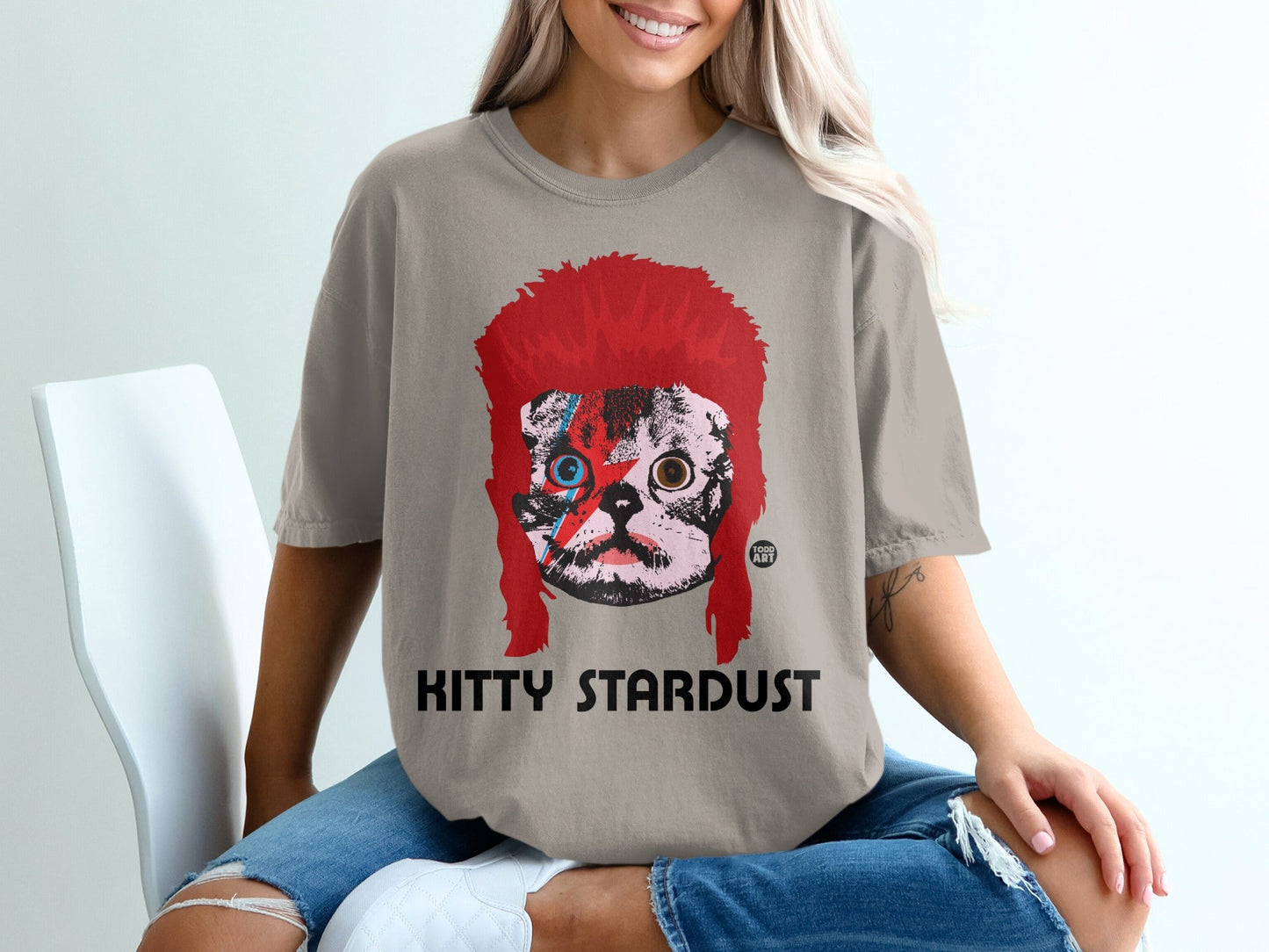 Kitty Stardust Graphic Tee with Unique Cat Design