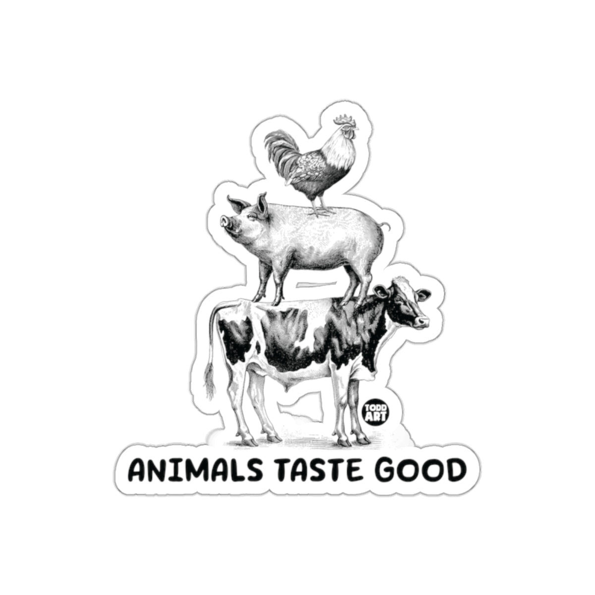 Animals Taste Good Illustration Sticker