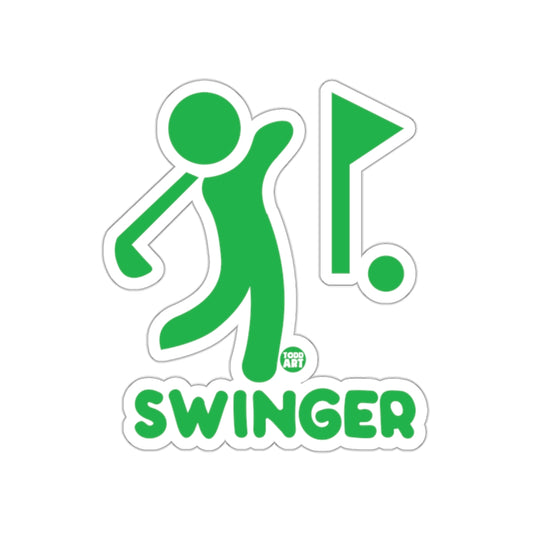 Todd Art Presents Swinger Graphic Green Golfer Man Stickers