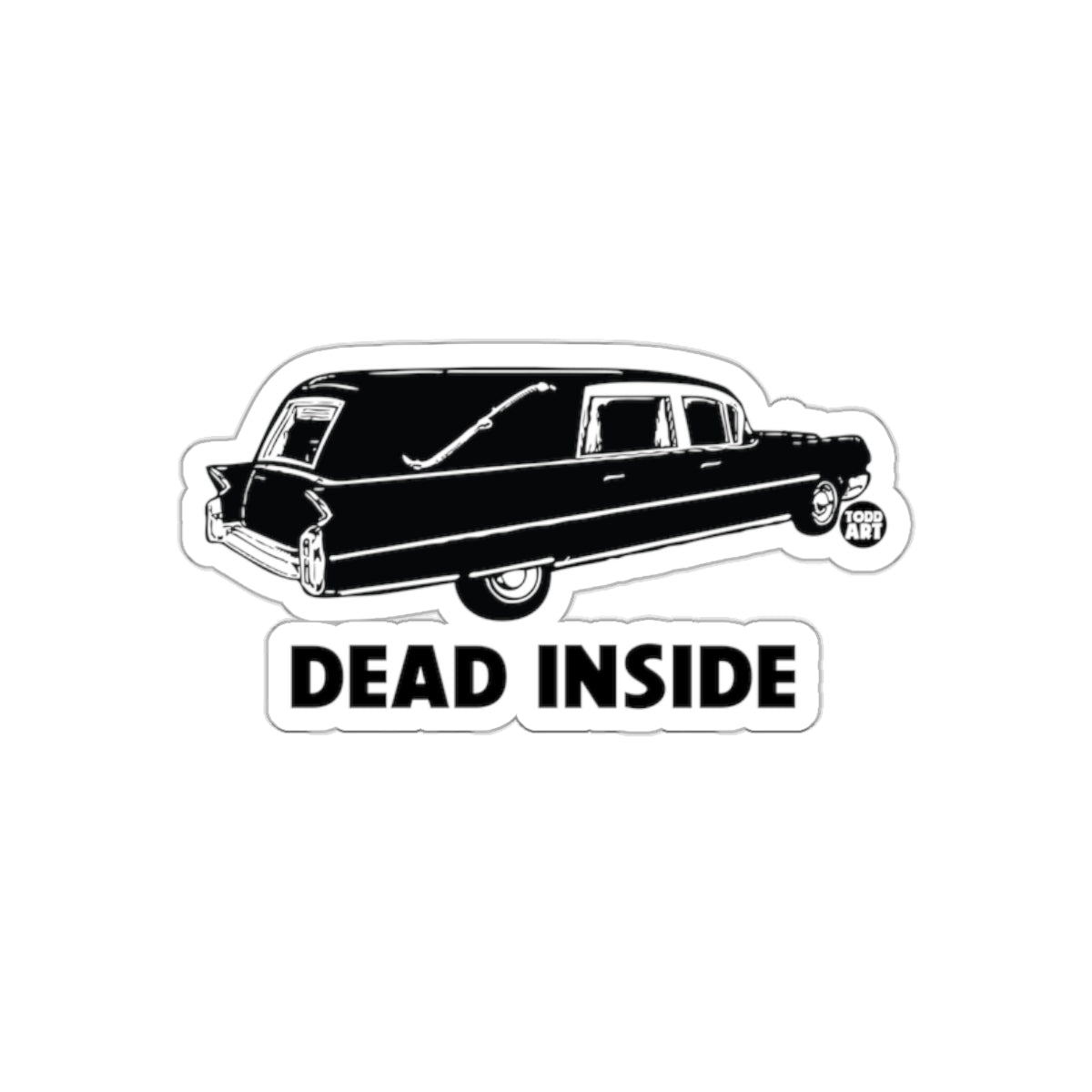 Hearse Dead Inside Car Funny Horror Scene Dark Stickers