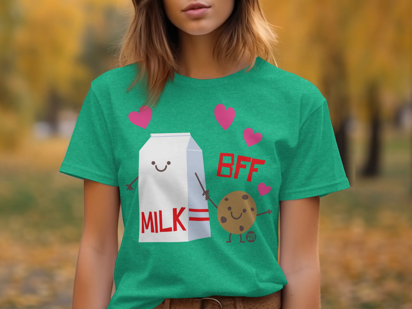 Milk and Cookie BFF Design with Hearts T-shirt