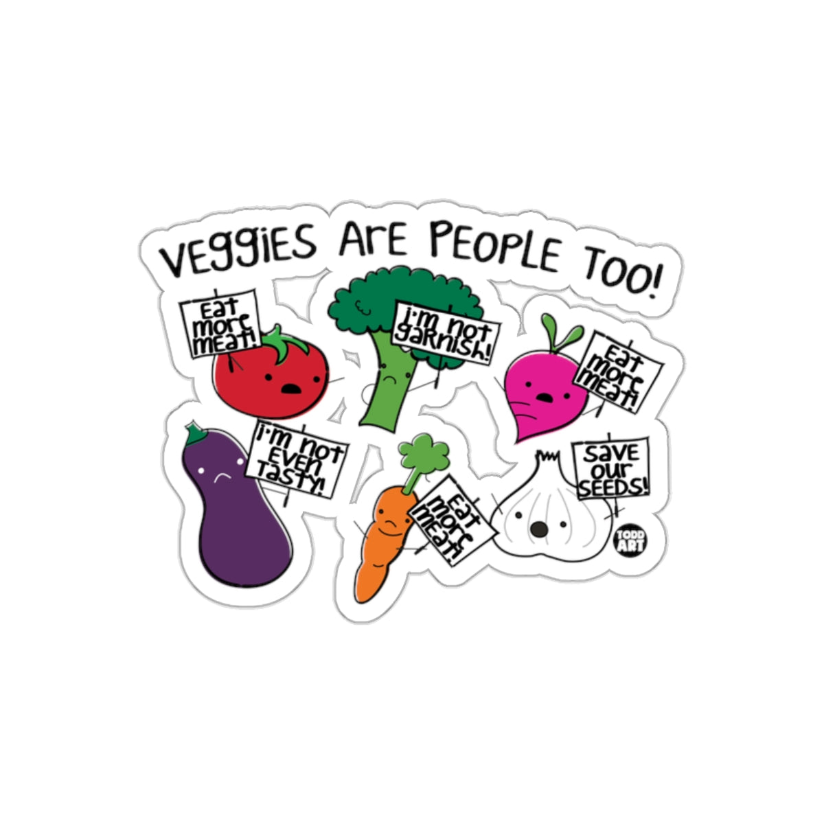Veggies Are People Too Fun Illustrated Sticker Set