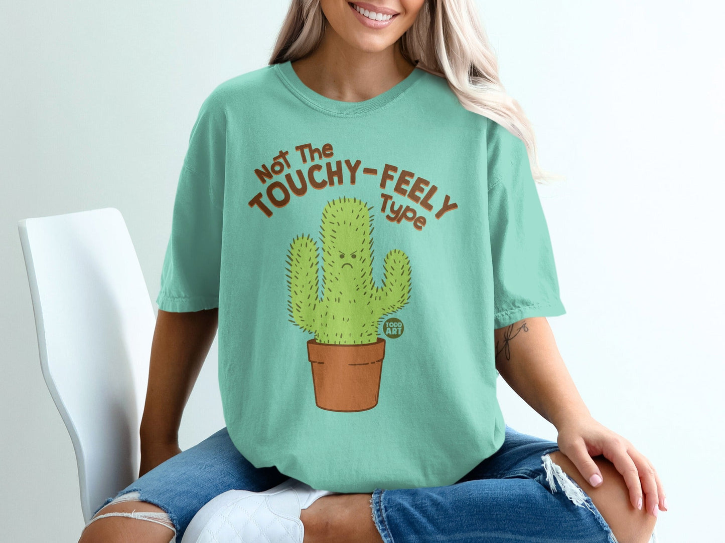 Not The Touchy-Feely Type Funny Cactus T-Shirt