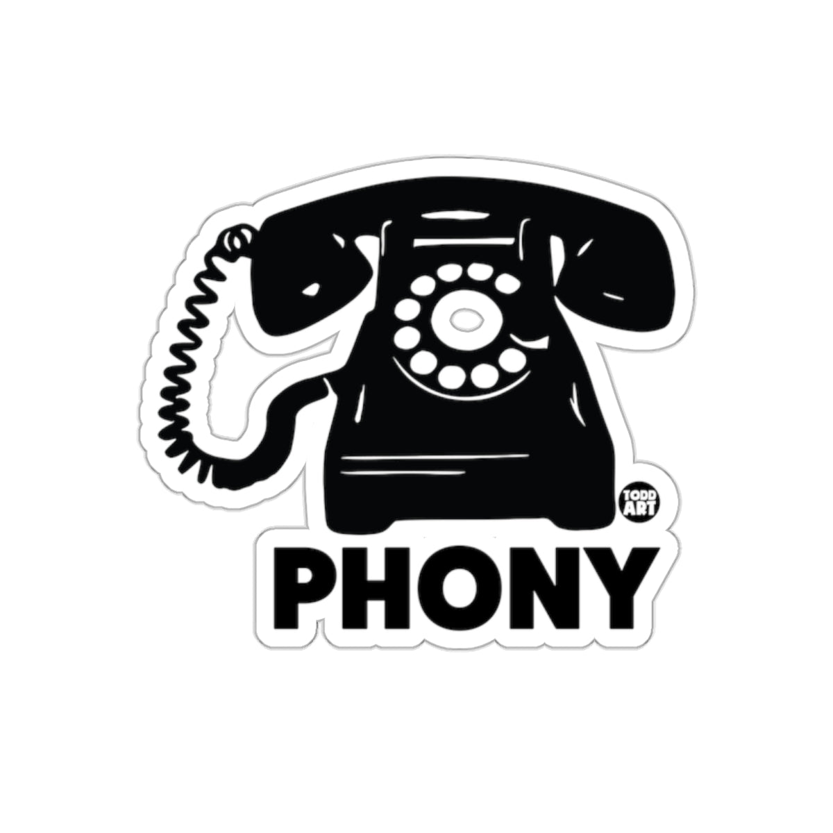 Retro Phony Telephone Graphic Sticker Design