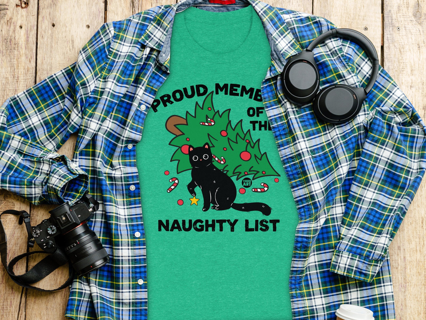 Proud Member Of The Naughty List Cat T-Shirt