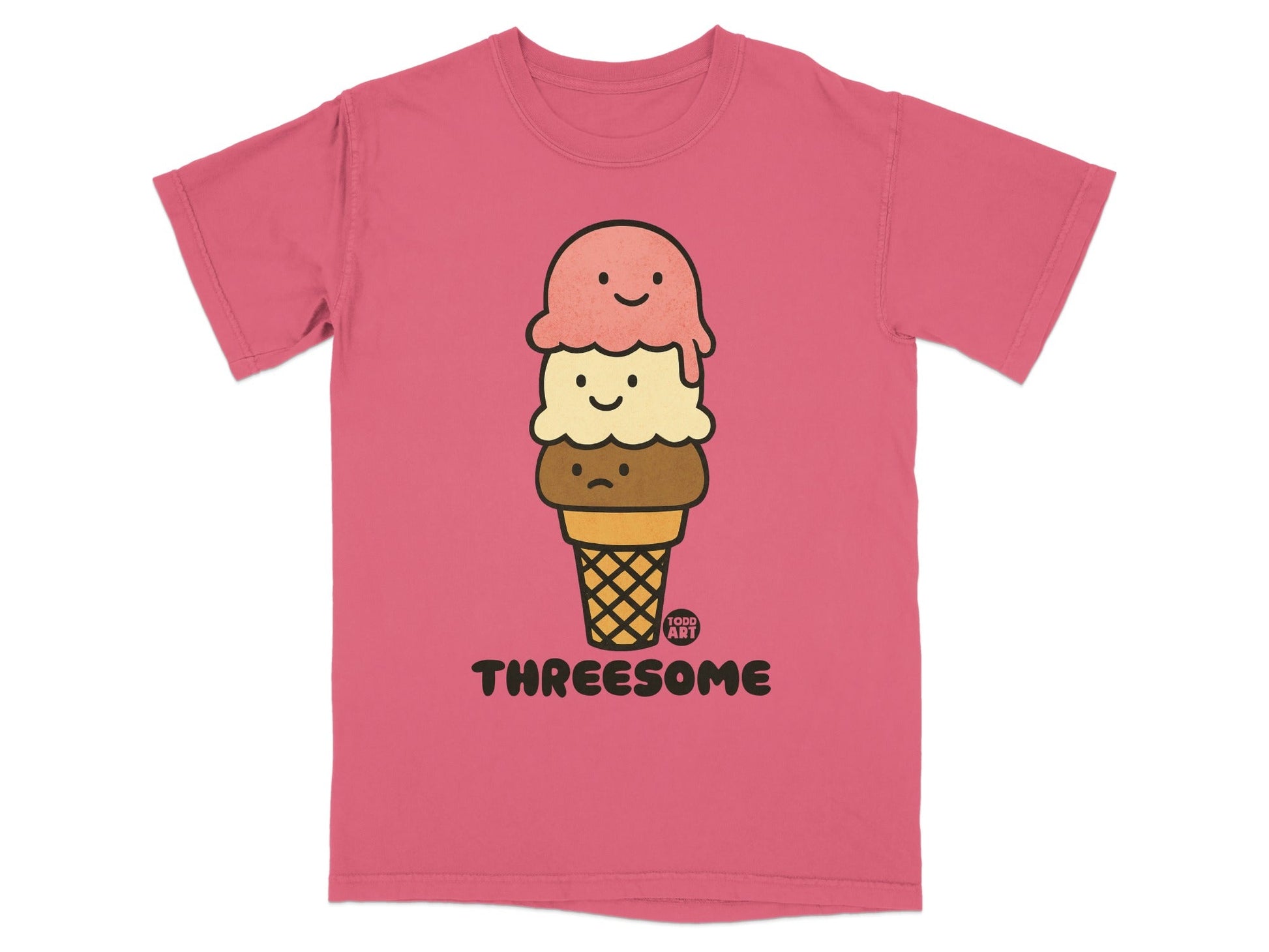 Threesome Ice Cream Cone Cute Graphic T-Shirt