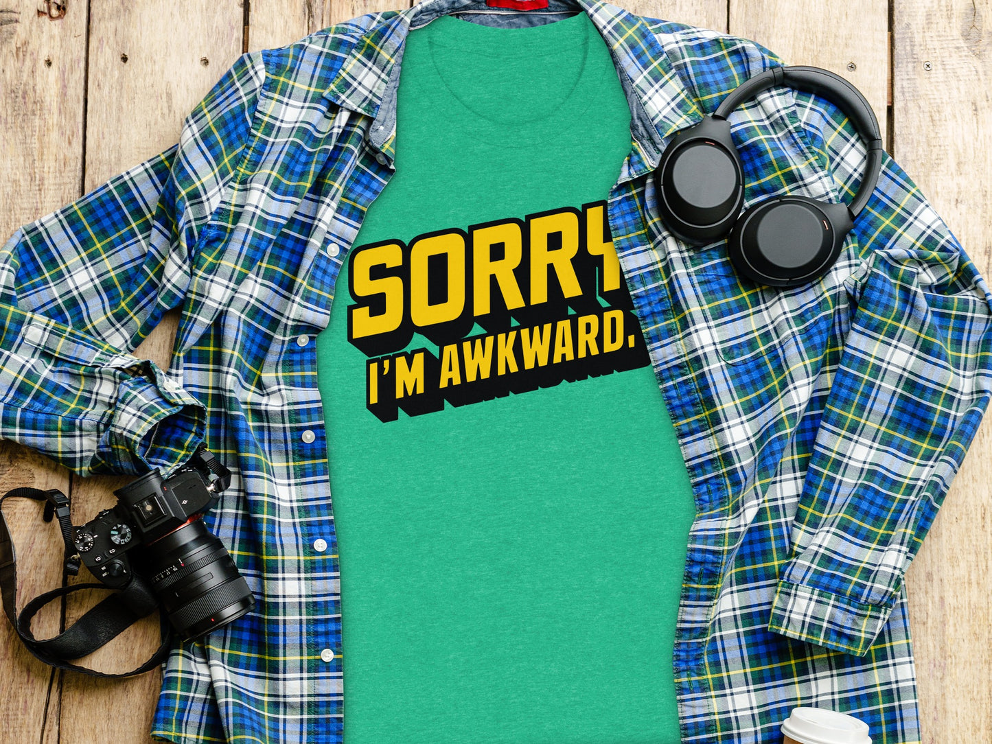Sorry I'm Awkward Graphic Tee Fun Statement Shirt T-Shirt
