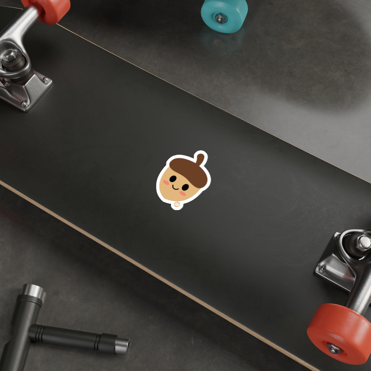 Cute Acorn Cartoon Sticker for Skateboard or Laptop