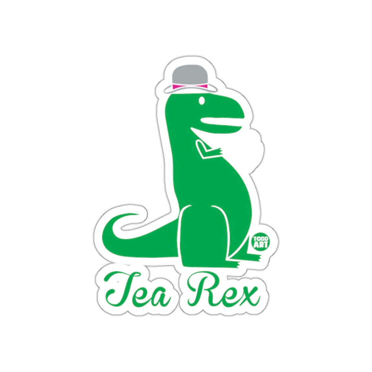 Tea Rex Cute Dinosaur Sticker Kids Fun Art
