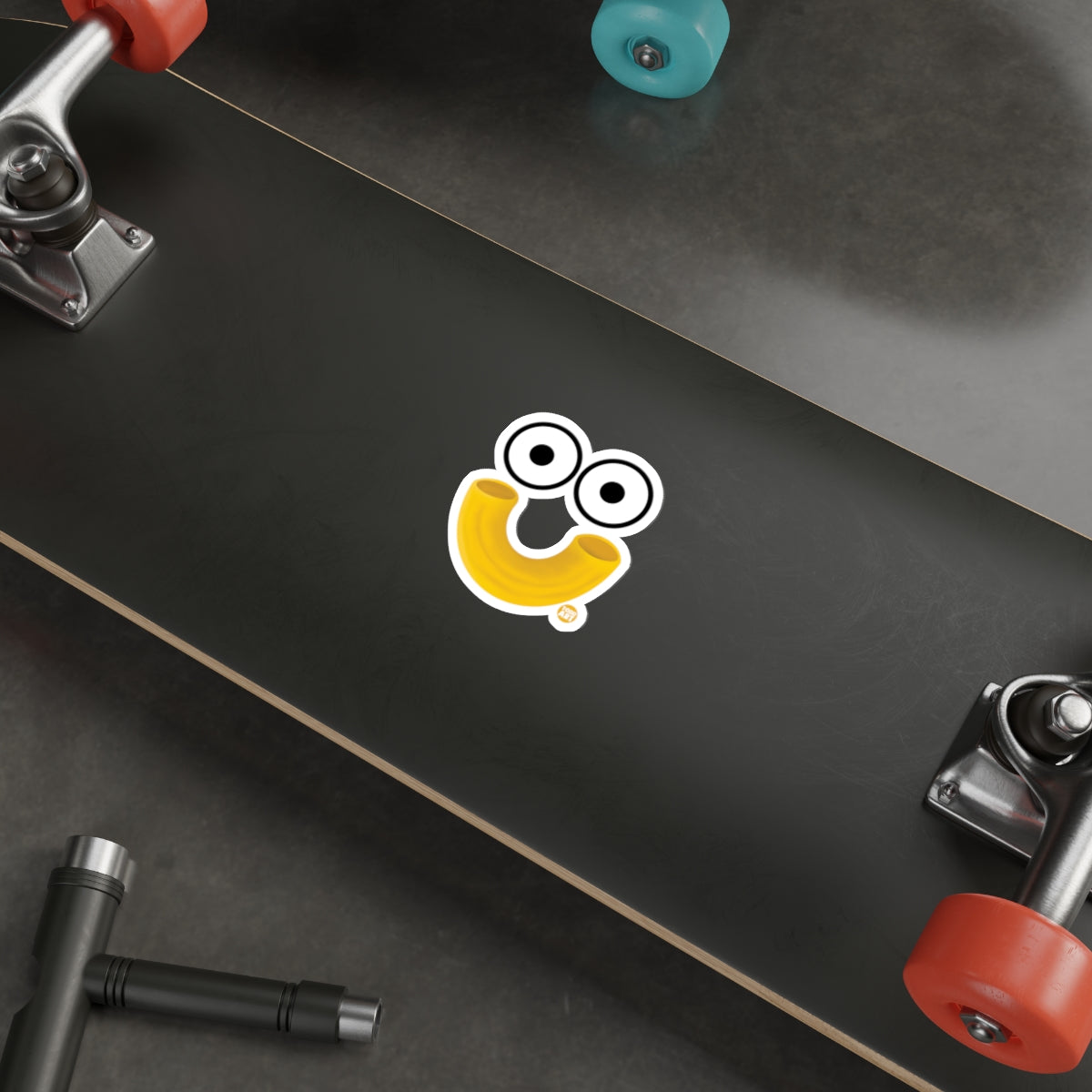 Googly-Eyed Macaroni Cartoon Sticker for Skateboard