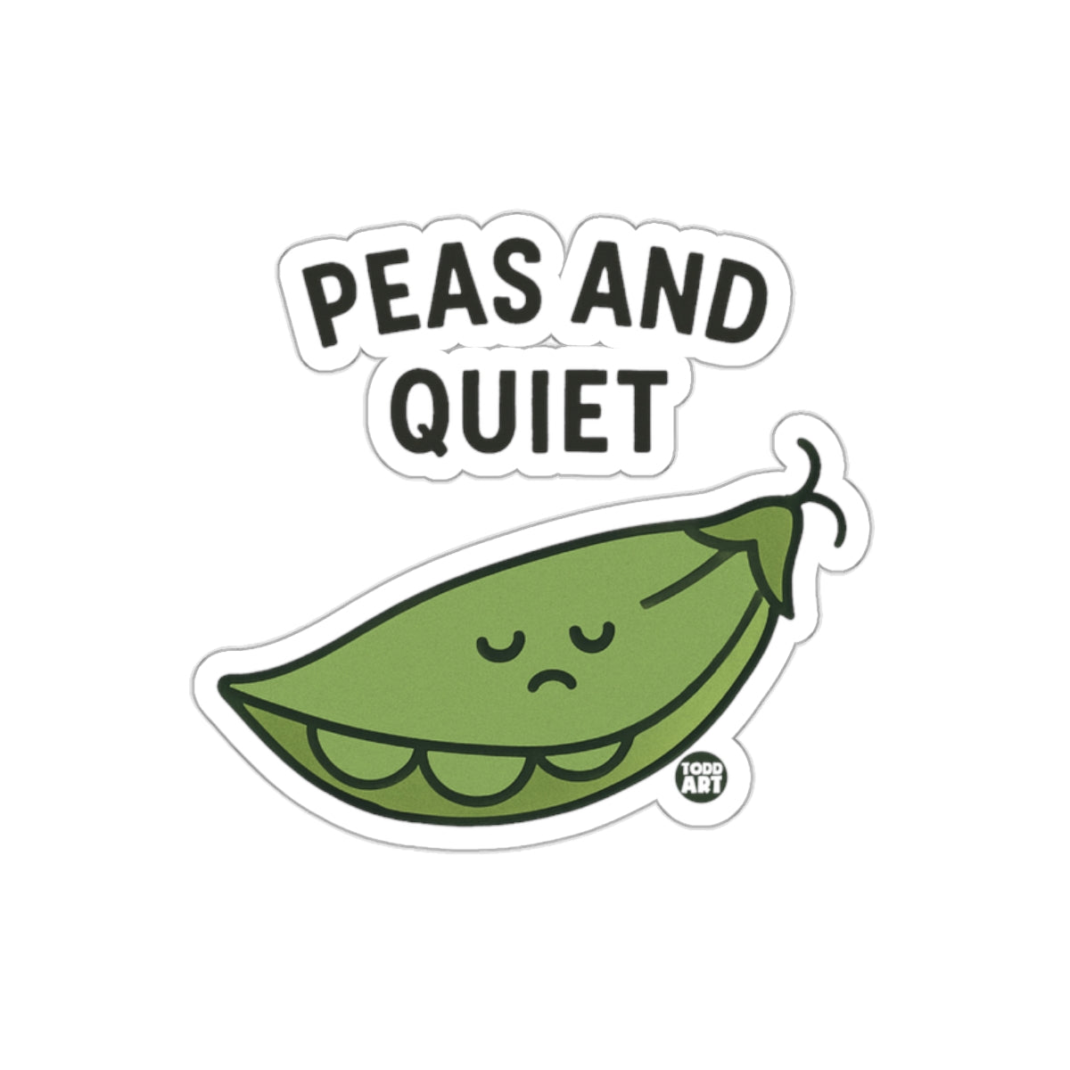 Peas and Quiet Pea Sticker Funny Cute Vegetable Art Decor