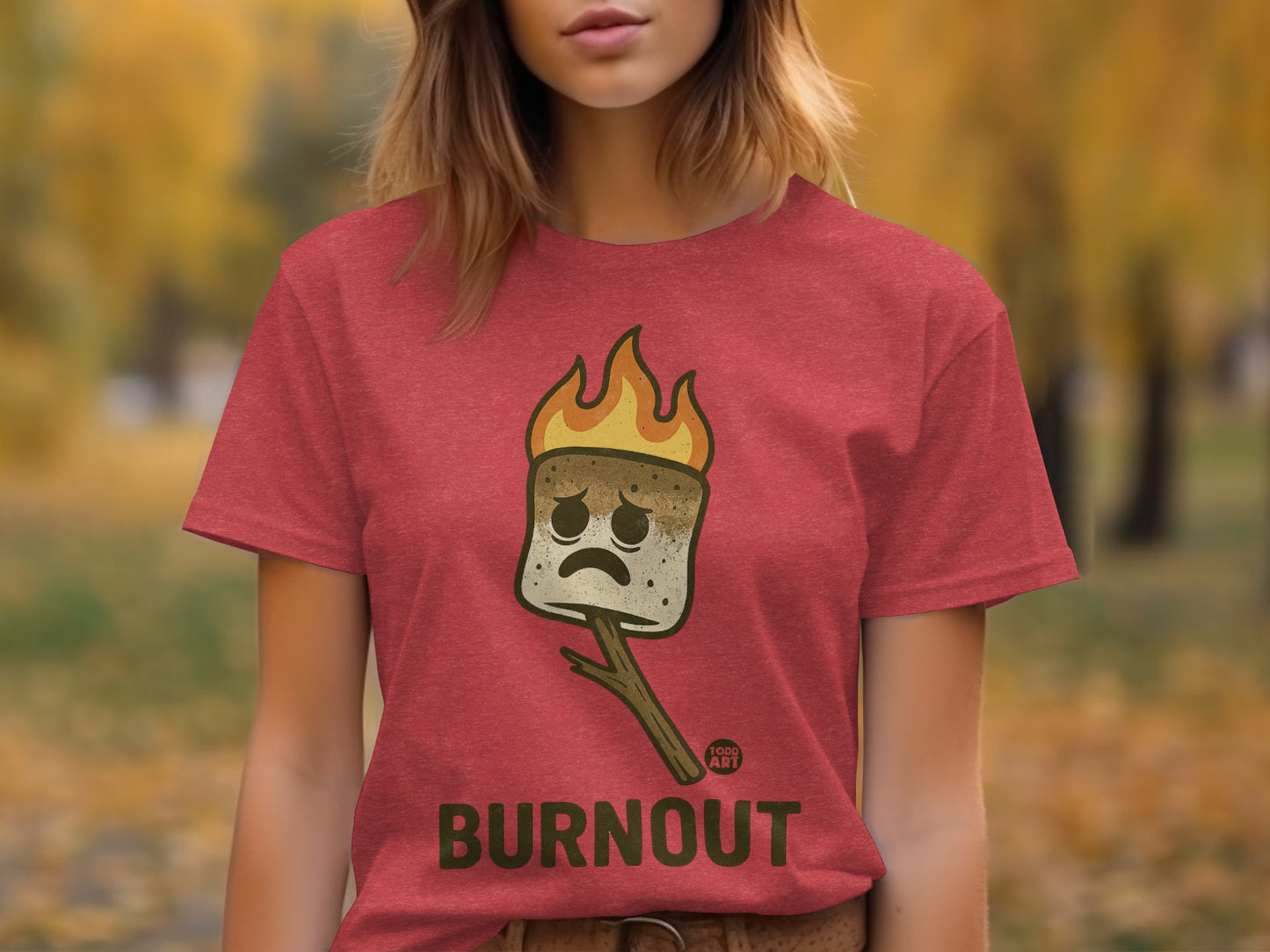 Burnout Marshmallow Funny Graphic Tee Shirt