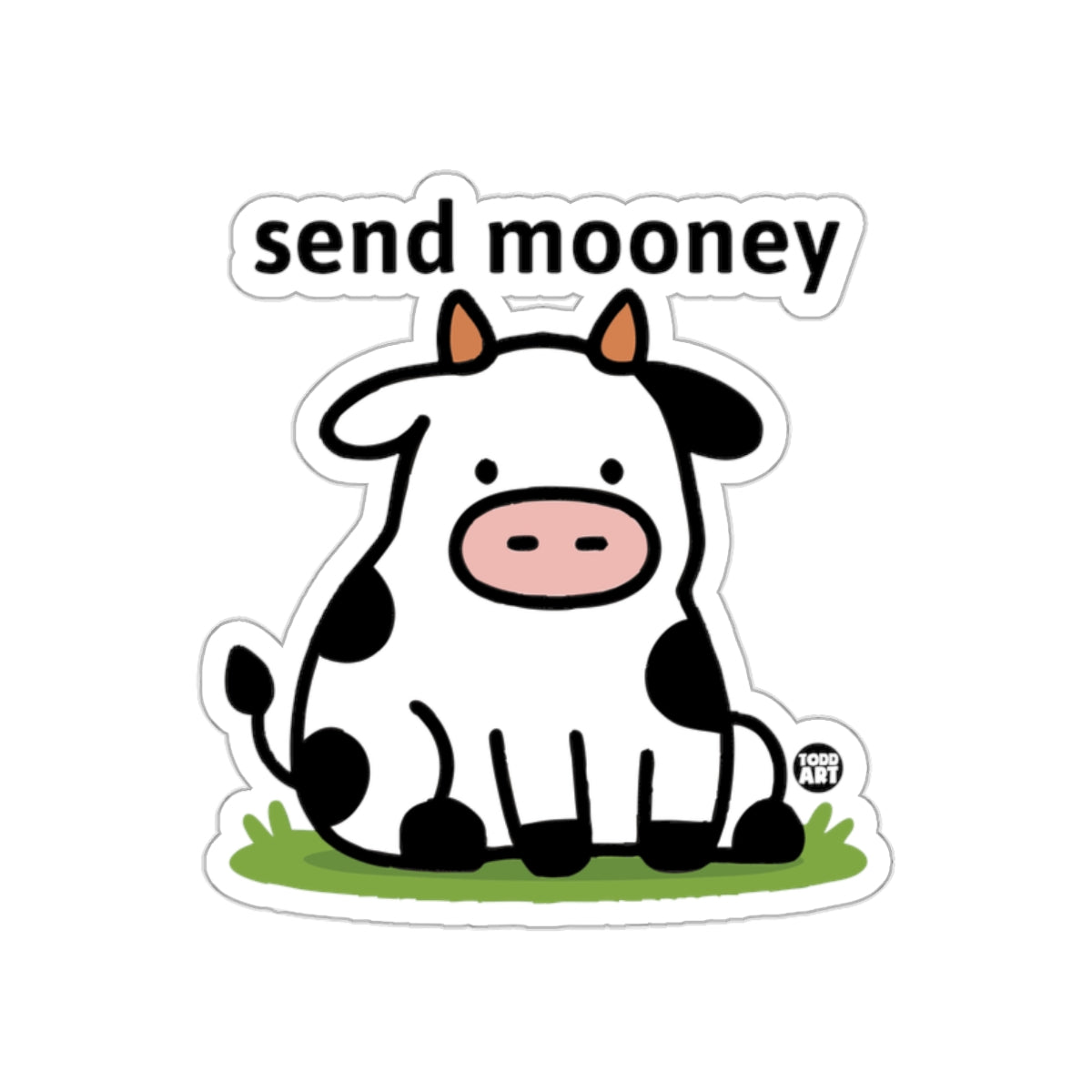 Send Mooney Adorable Cartoon Cow Sticker
