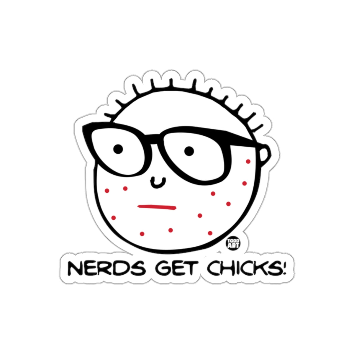 Nerds Get Chicks Graphic Sticker Design