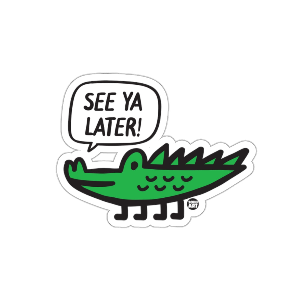 See Ya Later Green Cartoon Crocodile Funny Stickers