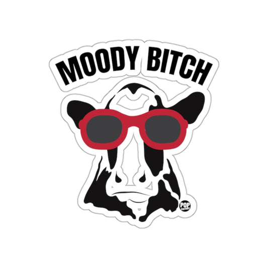 Moody Bitch Cow with Sunglasses sticker