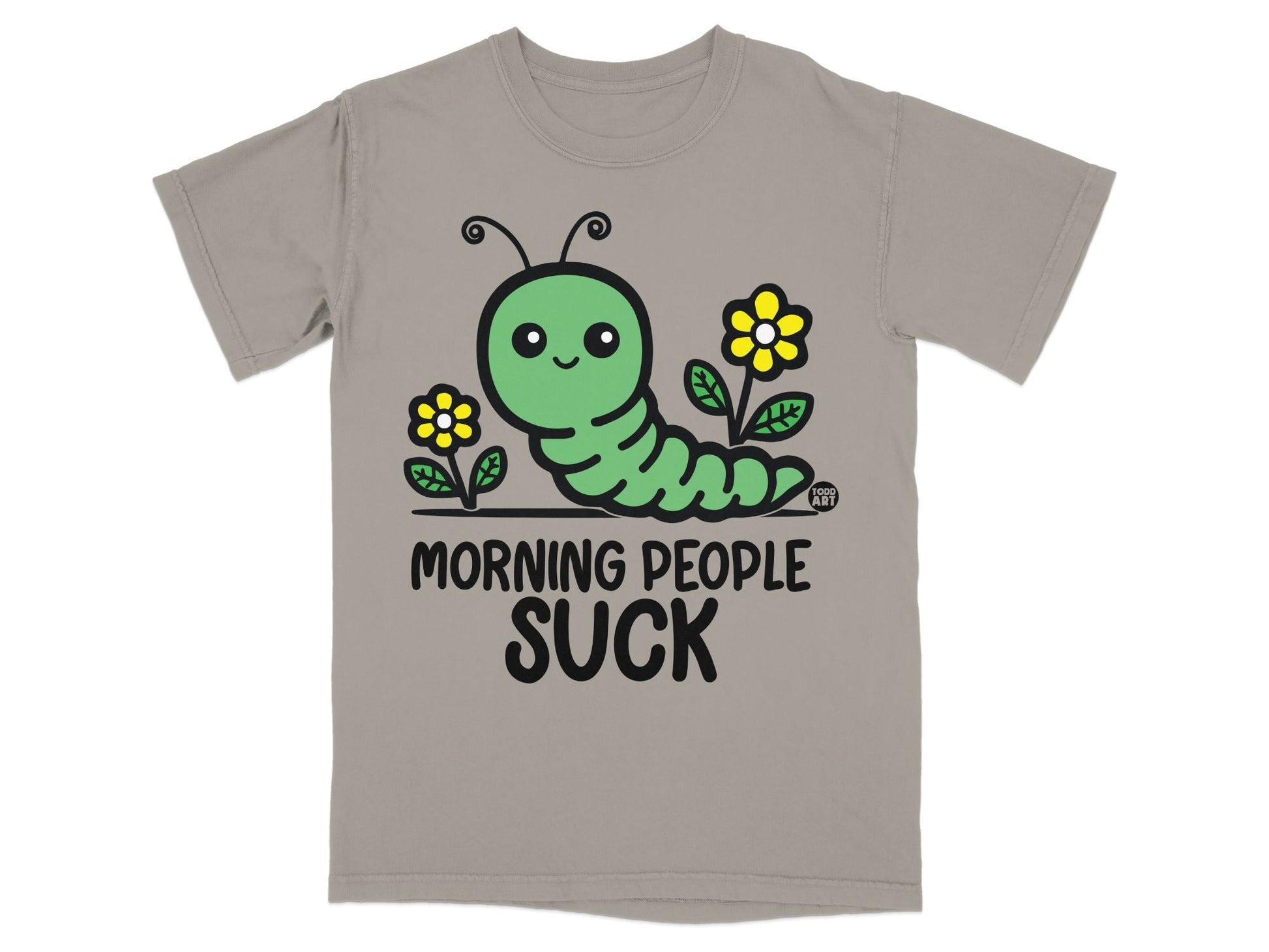 Morning People Suck Cute Caterpillar Graphic T-Shirt