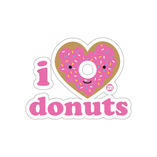 I Love Donuts Cute Pink Sprinkles Heart Sticker