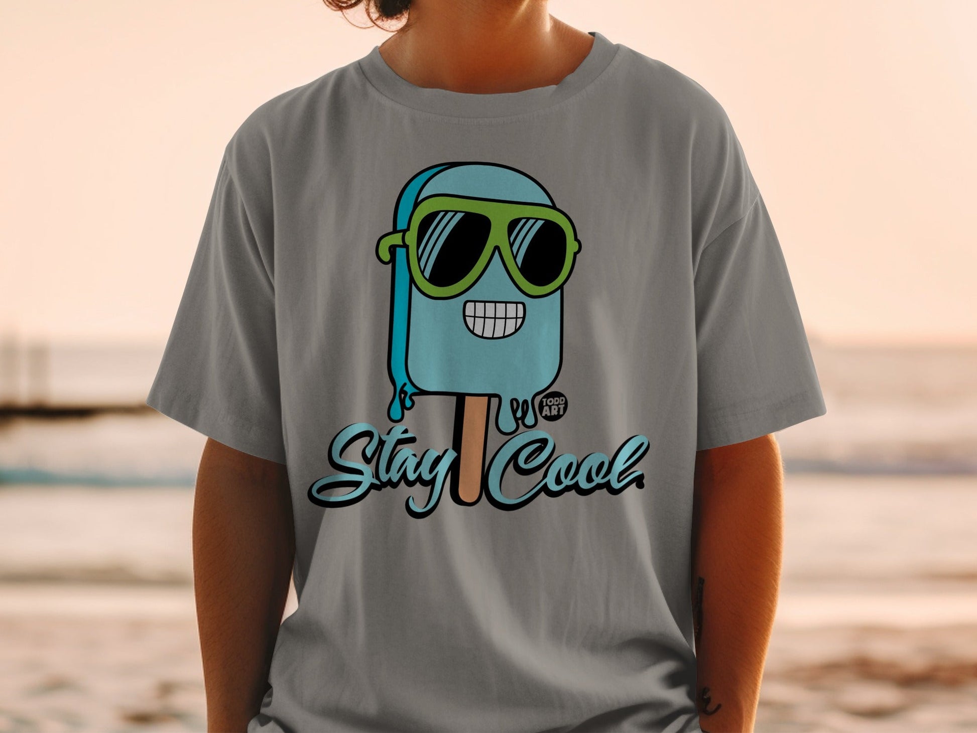 Cool Cartoon Ice Pop Stay Cool Graphic T-shirt