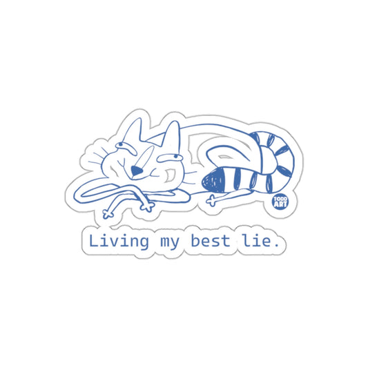 Living My Best Lie Sticker Perfect for Cat Lovers